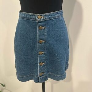 American Apparel Denim Button Front A Line Mini Skirt size S NWT